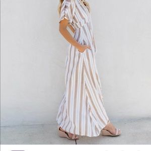 Brand new striped open back maxi dress